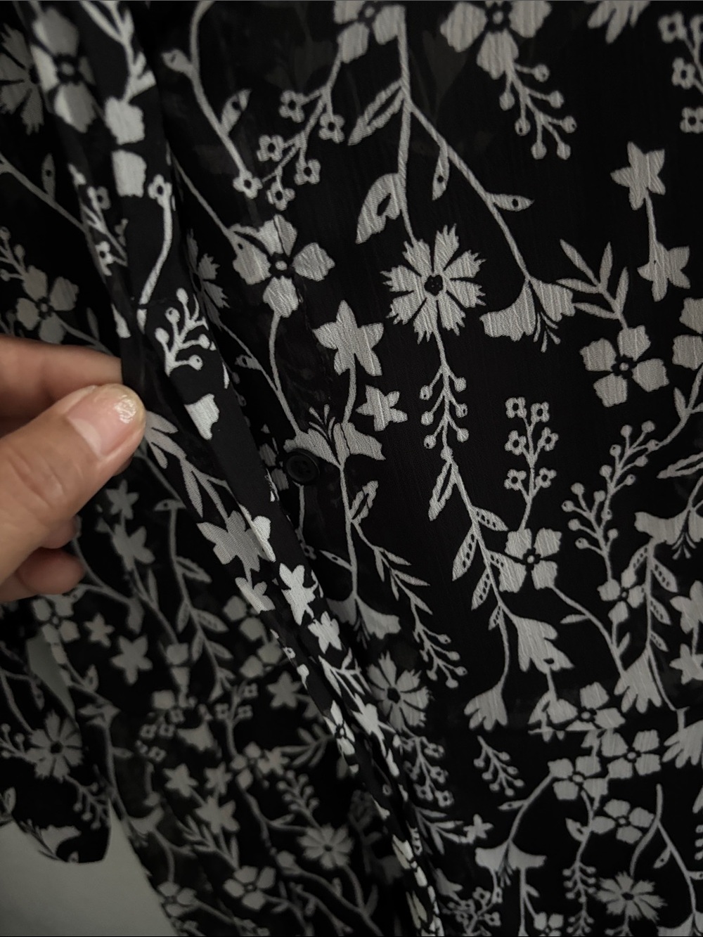 Calvin Klein Black and White Floral Midi Dress - Picture 7 of 7